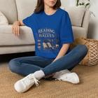 Reading Between Halves Shirt, Book Lover Football T-Shirt, Halftime Reader Tee, Quiet Chapter Apparel - Royal