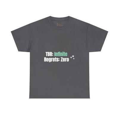 TBR Infinite Regrets Zero Shirt, Funny Book Lover T-Shirt, Reader Gift Tee, Bookish Dark Academia Tee - light blue