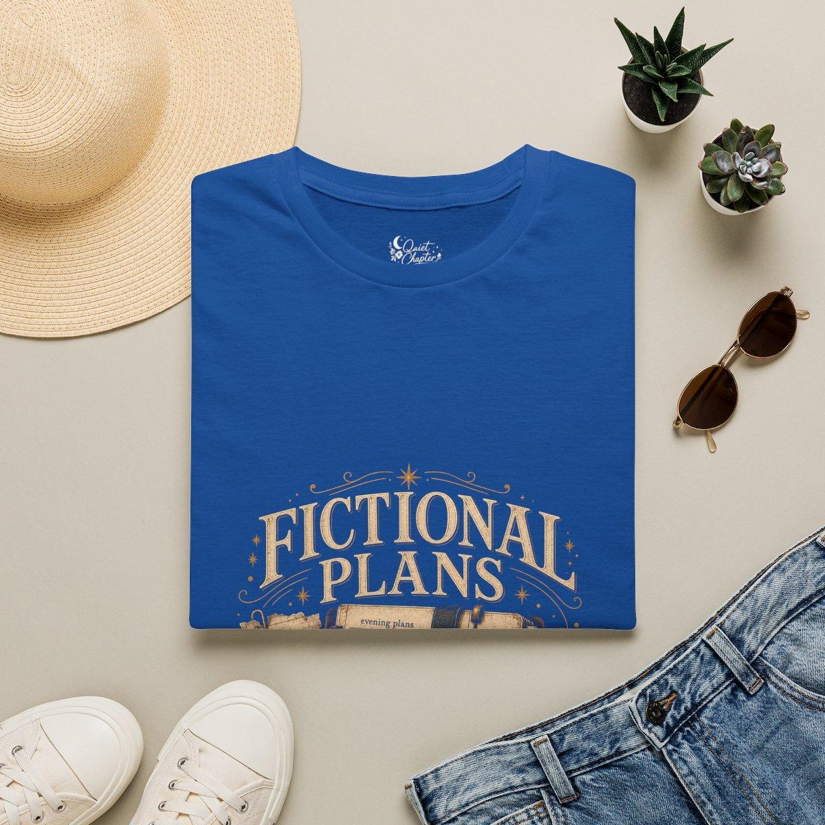 Fictional Plans Shirt, Book Lover T-Shirt, Reader Planning Tee, Book Club Gift for Readers, Quiet Chapter Apparel - Royal