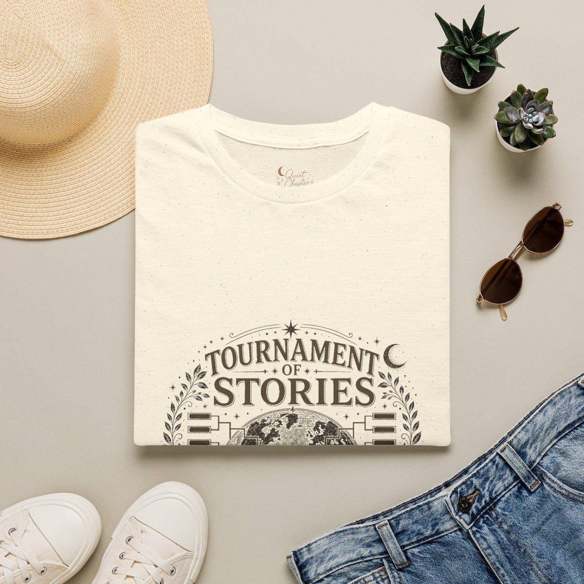Tournament Of Stories Shirt, Book Lover Football T-Shirt, Global Reader Tournament Tee, Quiet Chapter Apparel - Natural