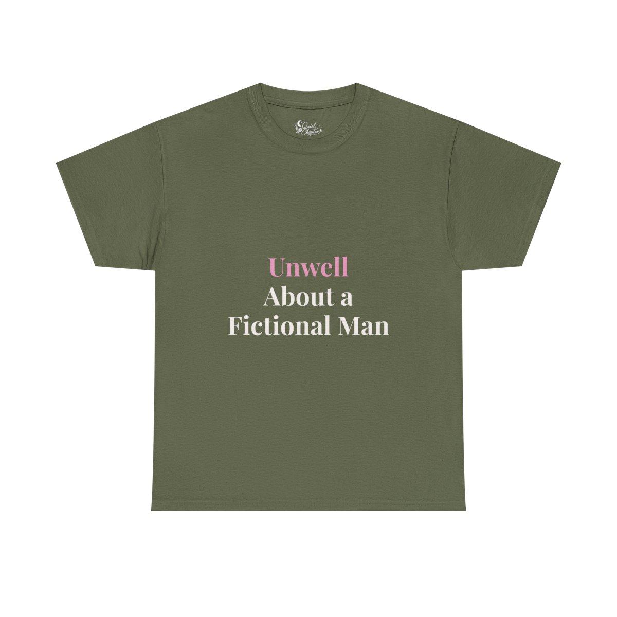 Unwell // About a // Fictional Man — dark tee - military green
