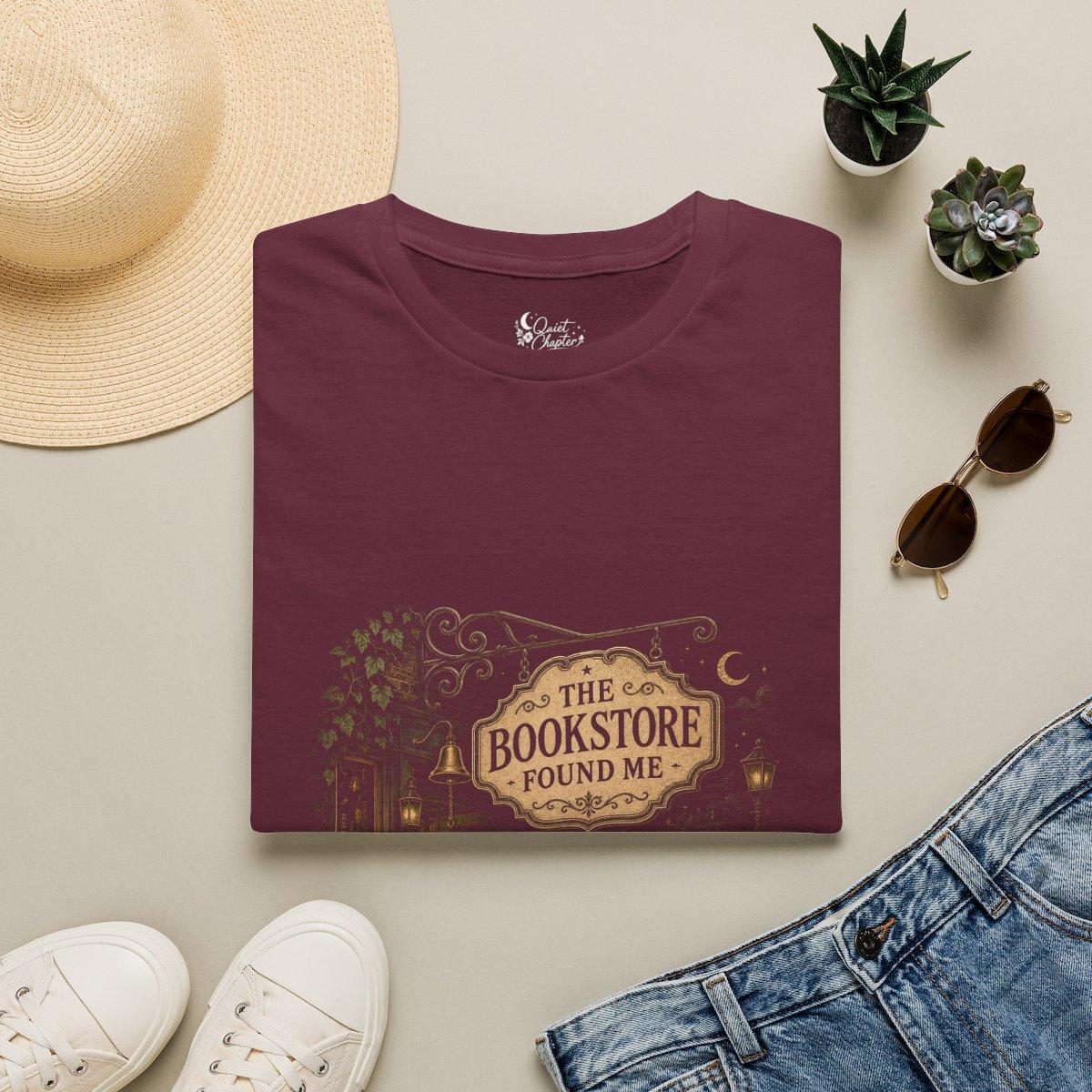 The Bookstore Found Me Shirt, Book Lover T-Shirt, Literary Reader Tee, Bookstore Gift for Readers, Quiet Chapter Apparel - Maroon