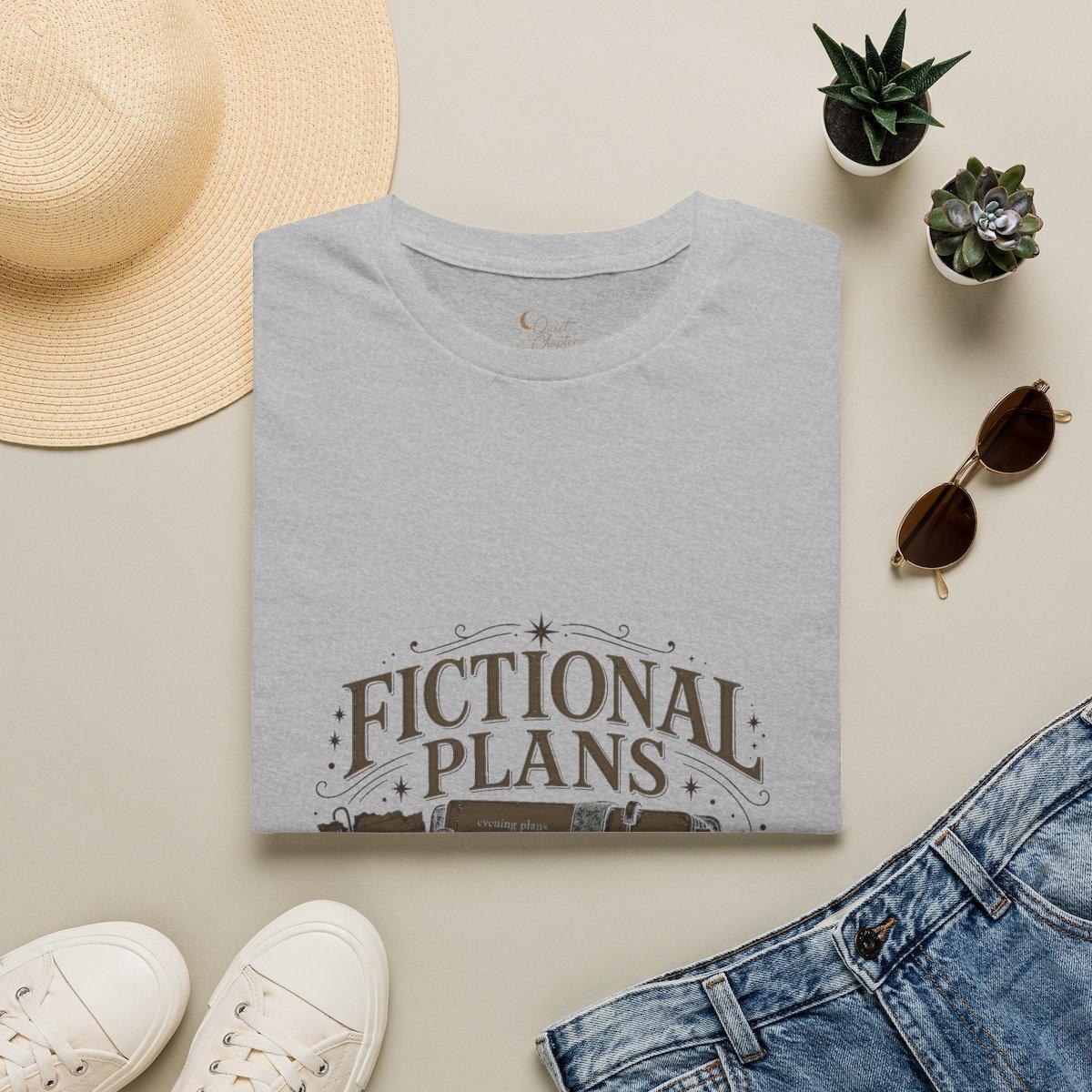 Fictional Plans Shirt, Book Lover T-Shirt, Reader Planning Tee, Book Club Gift for Readers, Quiet Chapter Apparel - Sport Grey