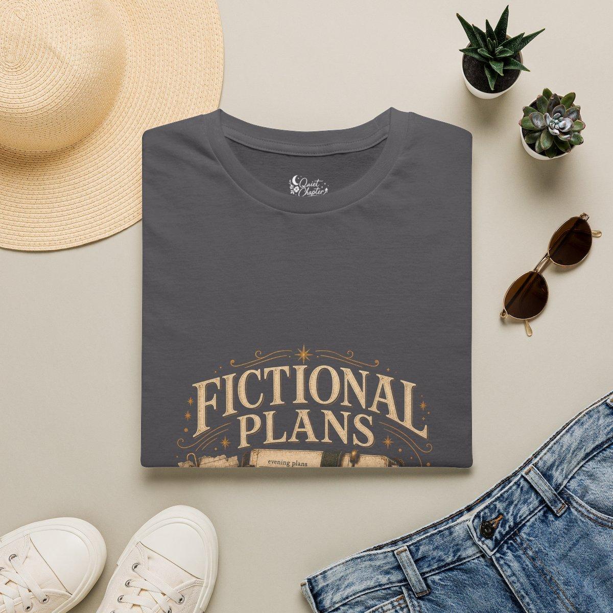 Fictional Plans Shirt, Book Lover T-Shirt, Reader Planning Tee, Book Club Gift for Readers, Quiet Chapter Apparel - Charcoal