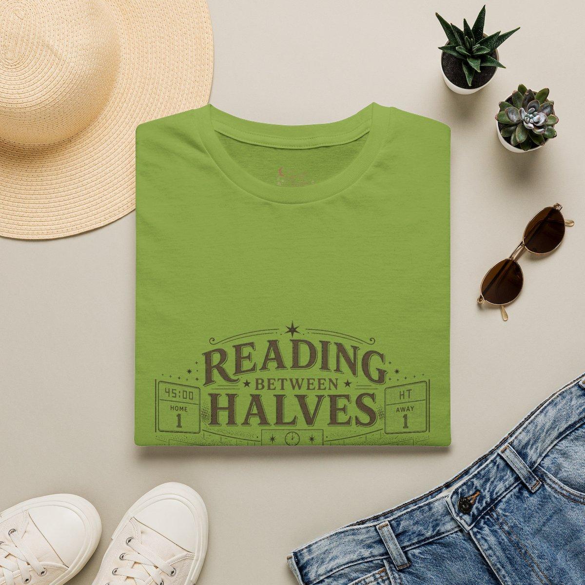 Reading Between Halves Shirt, Book Lover Football T-Shirt, Halftime Reader Tee, Quiet Chapter Apparel - Kiwi
