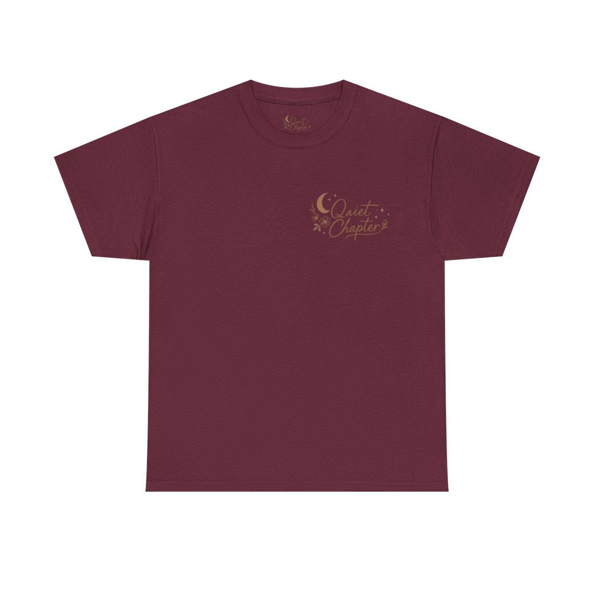 Quiet Chapter T-Shirt | Moon and Stars Bookish Tee - maroon