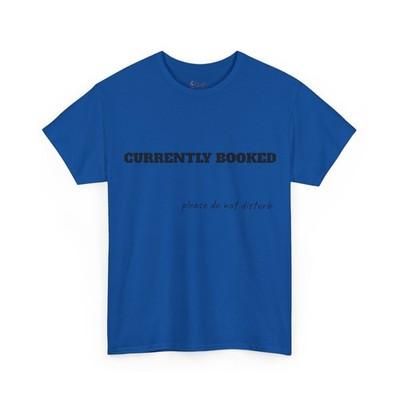 currently booked, do not disturb, bookish tee, book lover shirt, reader shirt, booktok shirt, reading shirt, bookish gift, reader gift, bookworm gift, cozy reader, sand t shirt, book club shirt - royal