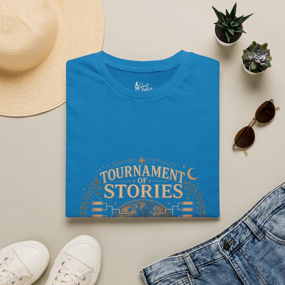 Tournament Of Stories Shirt, Book Lover Football T-Shirt, Global Reader Tournament Tee, Quiet Chapter Apparel - Sapphire