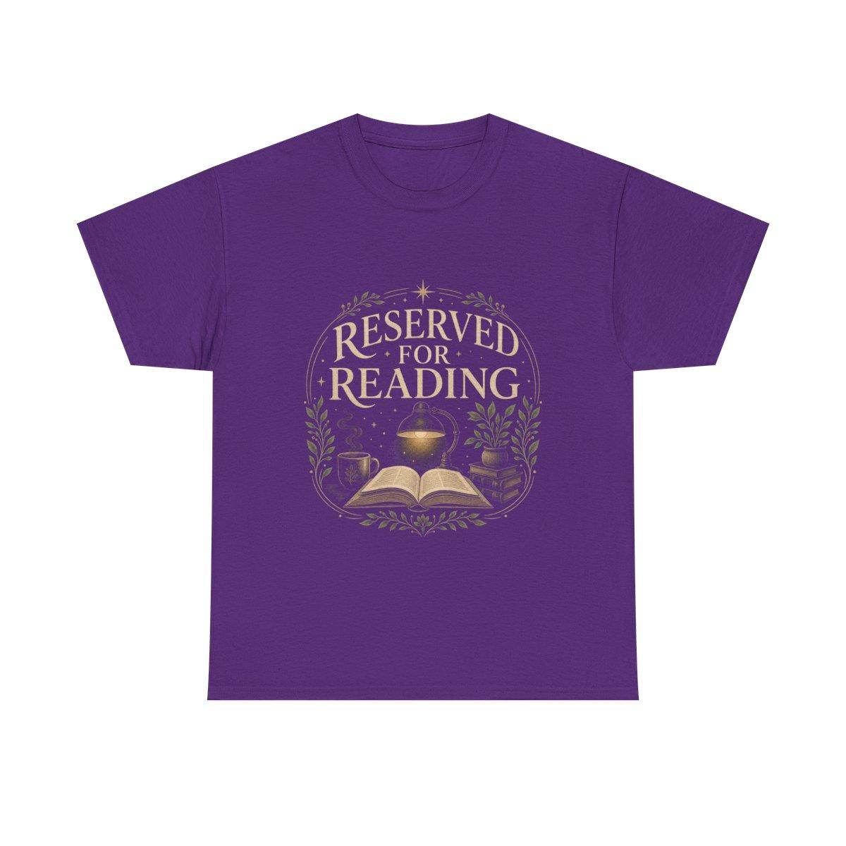 Reserved For Reading Shirt, Book Lover T-Shirt, Literary Reader Tee, Book Club Gift for Readers, Quiet Chapter Apparel - purple