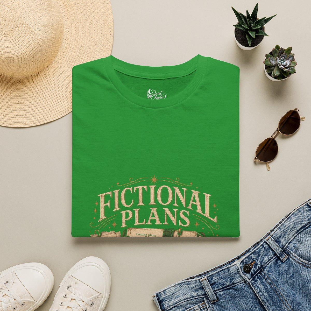Fictional Plans Shirt, Book Lover T-Shirt, Reader Planning Tee, Book Club Gift for Readers, Quiet Chapter Apparel - Irish Green