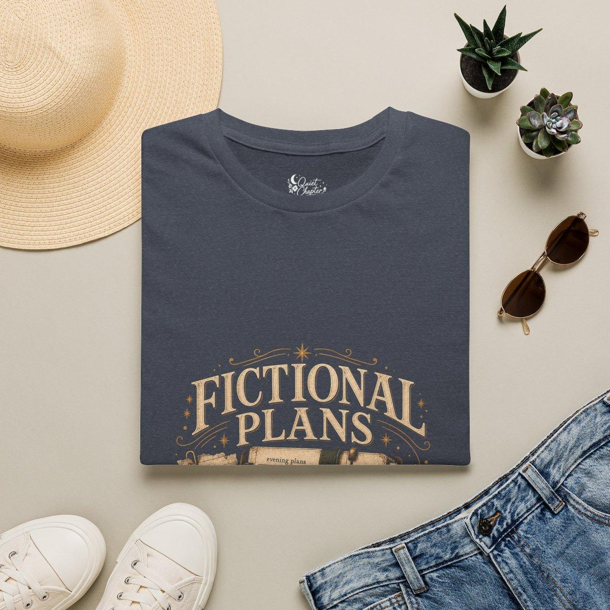 Fictional Plans Shirt, Book Lover T-Shirt, Reader Planning Tee, Book Club Gift for Readers, Quiet Chapter Apparel - Heather Navy
