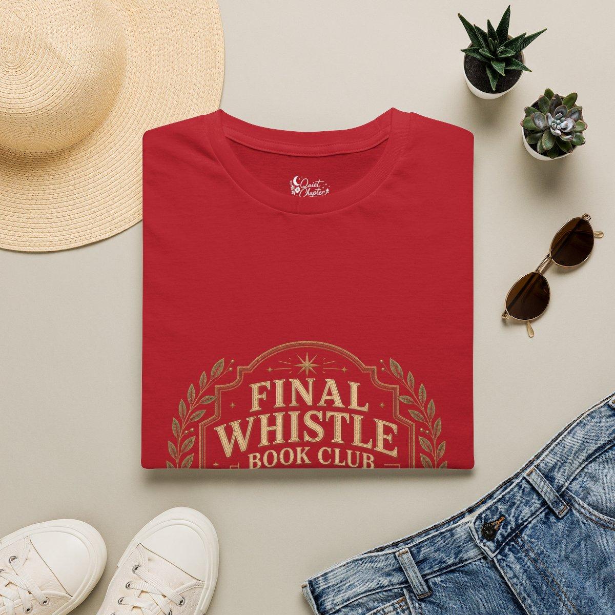 Final Whistle Book Club Shirt, Book Lover Football T-Shirt, Reader Club Match Day Tee, Quiet Chapter Apparel - Cherry Red