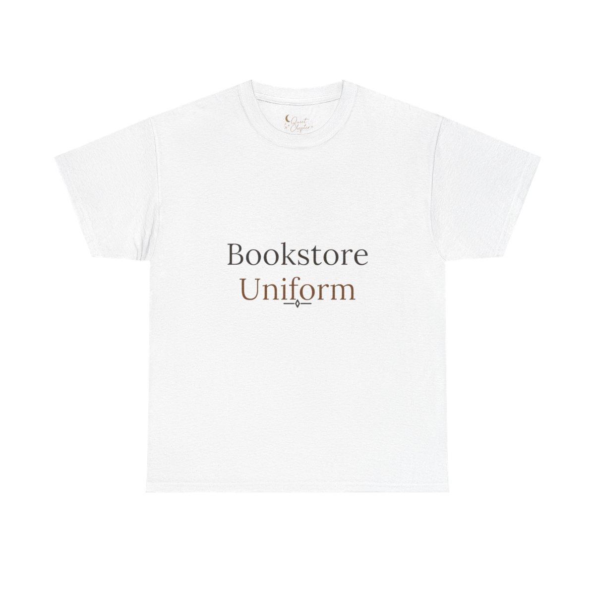 Bookstore Uniform Dark Tee Literary Reader T-Shirt | Quiet Chapter - white