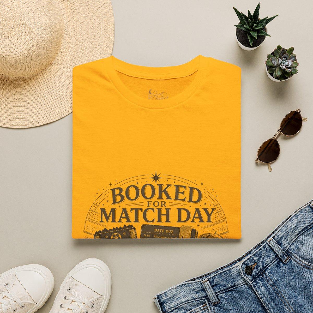Booked For Match Day Shirt, Book Lover Football T-Shirt, Global Tournament Reader Tee, Quiet Chapter Apparel - Gold