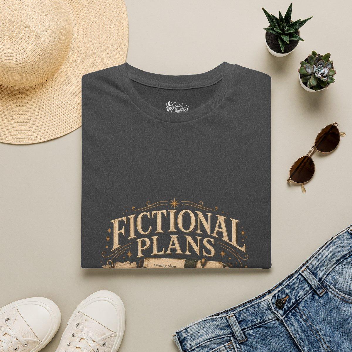 Fictional Plans Shirt, Book Lover T-Shirt, Reader Planning Tee, Book Club Gift for Readers, Quiet Chapter Apparel - Dark Heather