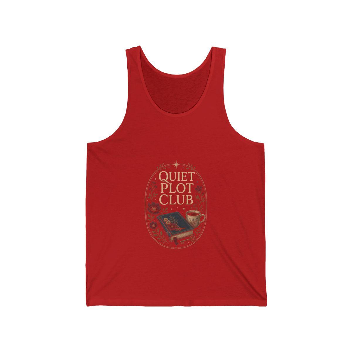 Quiet Plot Club Tank Top, Book Lover Shirt, Cozy Literary Reader Gift, Premium Quiet Chapter Apparel - Red