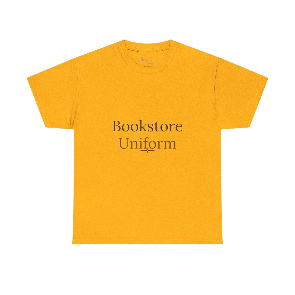 Bookstore Uniform Dark Tee Literary Reader T-Shirt | Quiet Chapter - gold