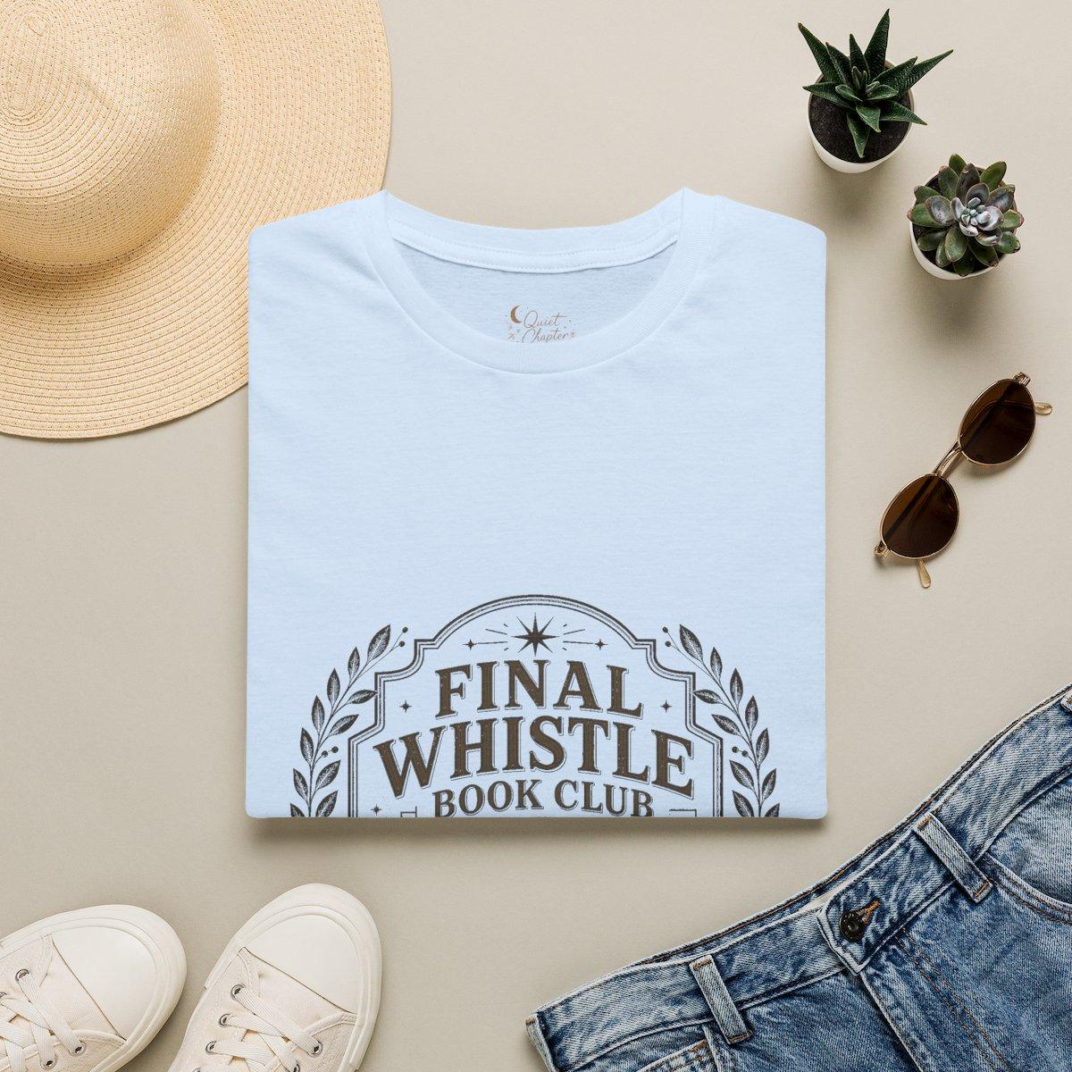 Final Whistle Book Club Shirt, Book Lover Football T-Shirt, Reader Club Match Day Tee, Quiet Chapter Apparel - Light Blue