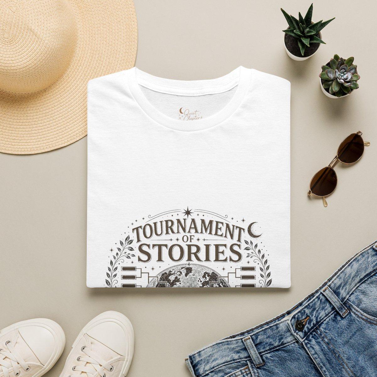 Tournament Of Stories Shirt, Book Lover Football T-Shirt, Global Reader Tournament Tee, Quiet Chapter Apparel - White