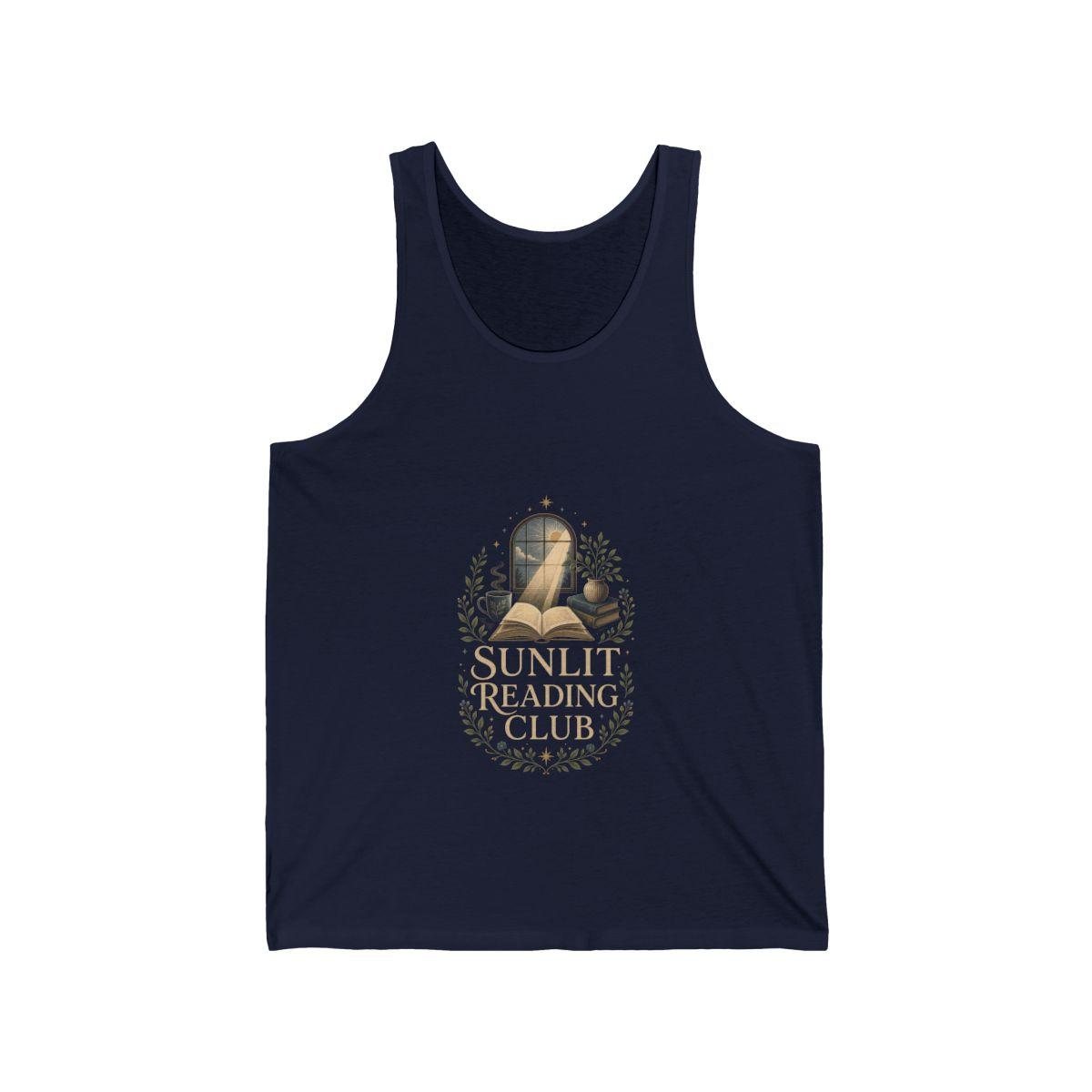 Sunlit Reading Club Tank Top, Cozy Book Lover Shirt, Literary Summer Reader Gift, Quiet Chapter Apparel - Navy