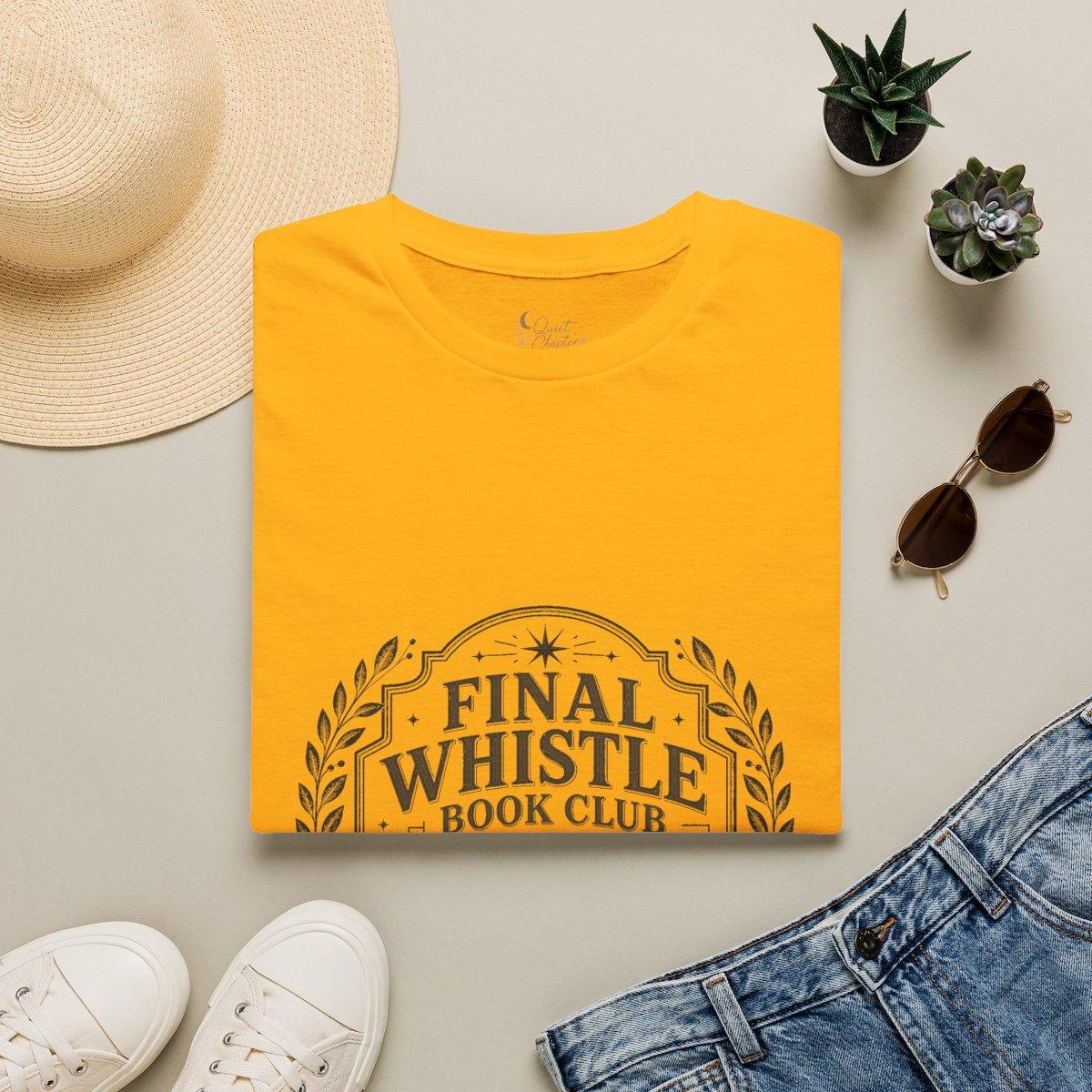 Final Whistle Book Club Shirt, Book Lover Football T-Shirt, Reader Club Match Day Tee, Quiet Chapter Apparel - Gold