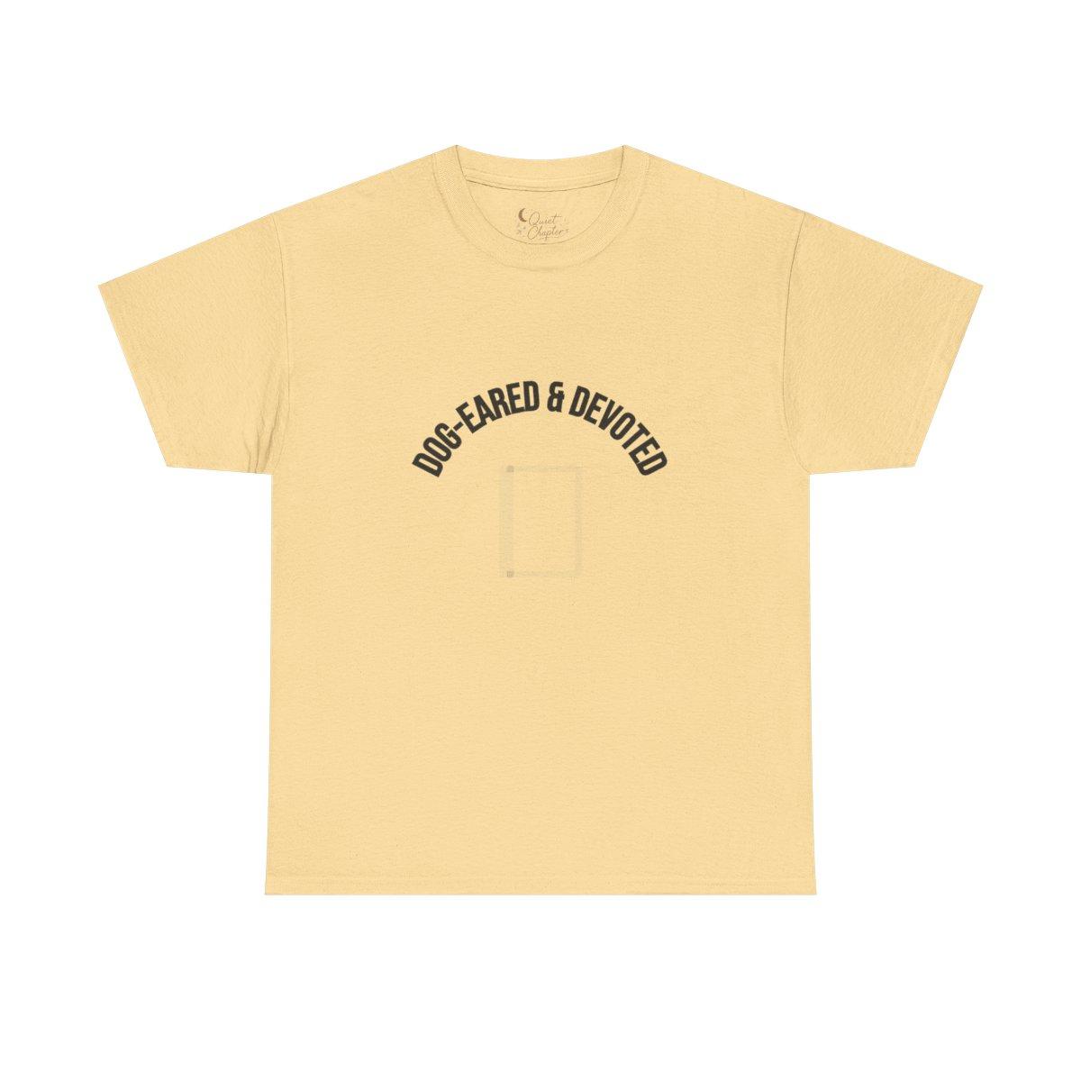 Dog Eared and Devoted Shirt, Book Lover T-Shirt, Bookish Tee, Reader Gift, BookTok Shirt, Literary Girl Tee, Charcoal Reading Shirt - yellow haze