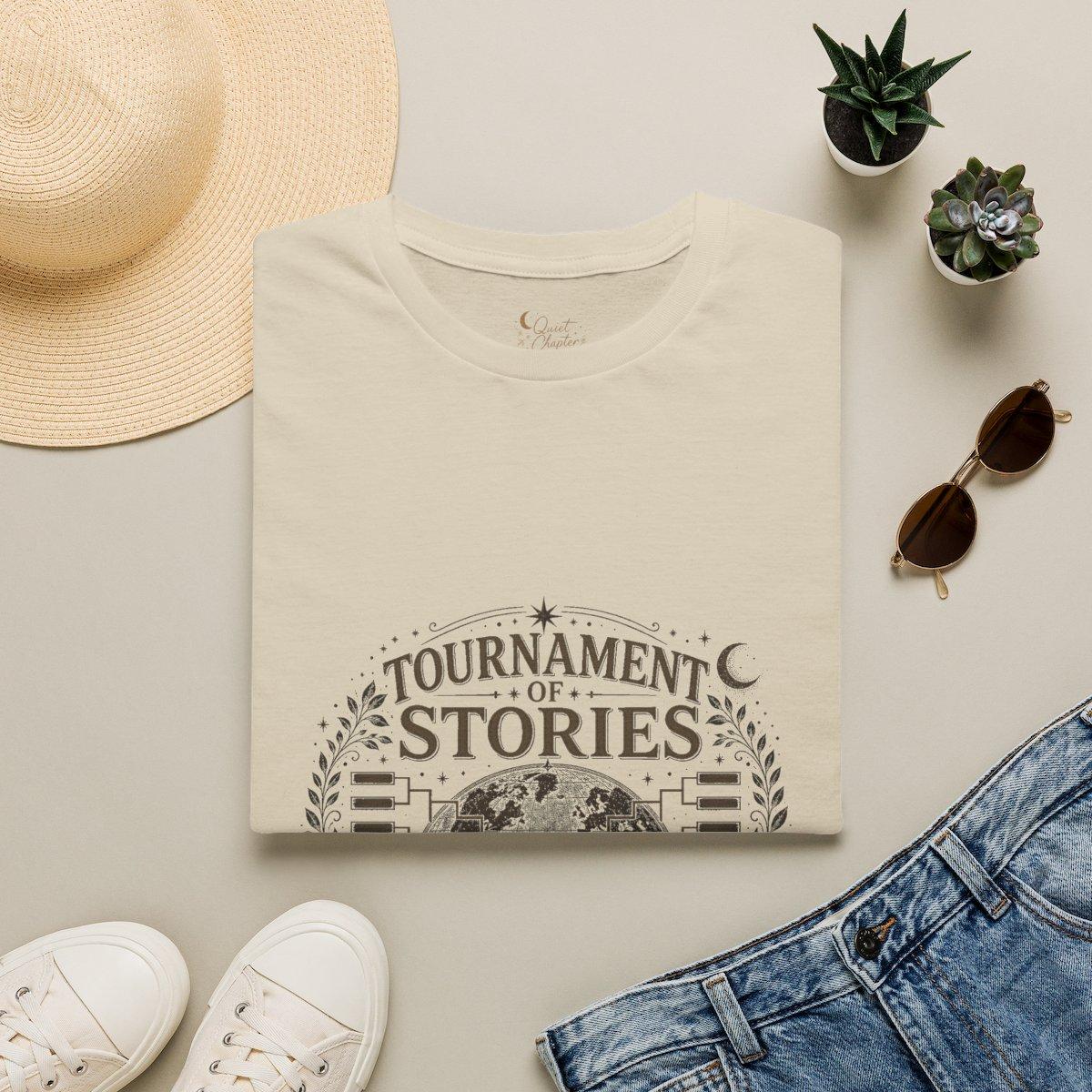 Tournament Of Stories Shirt, Book Lover Football T-Shirt, Global Reader Tournament Tee, Quiet Chapter Apparel - Sand