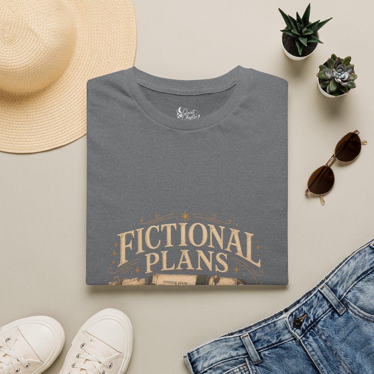 Fictional Plans Shirt, Book Lover T-Shirt, Reader Planning Tee, Book Club Gift for Readers, Quiet Chapter Apparel - Graphite Heather