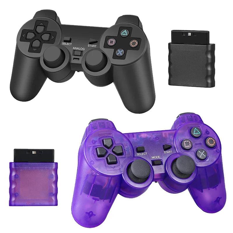Wireless Gamepad for Sony PS2 Controller for Playstation 2 Console Joystick 2.4G Double Vibration Shock Joypad USB PC Game — Red