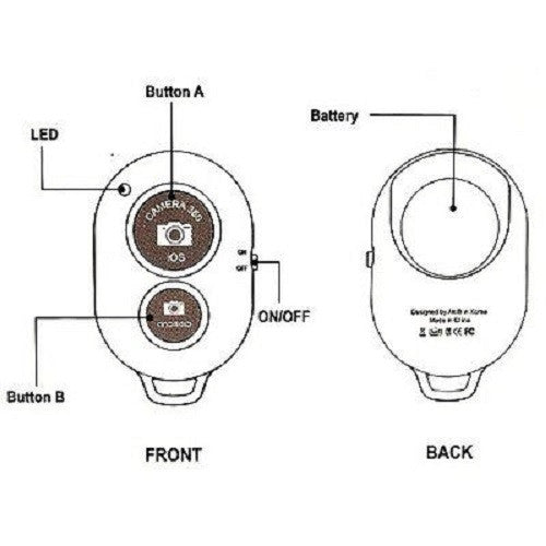Blue Bluetooth Wireless Remote Control Camera Shutter Selfie for iPhone, iPad Air Mini Smartphones - Shutter Remote - Althemax - 11