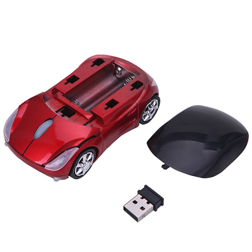 Wireless Cordless 2.4G DPI Race Auto LED Optical Car USB PC Mouse Mice for desktop laptop Red - Mice & Trackballs - Althemax - 3