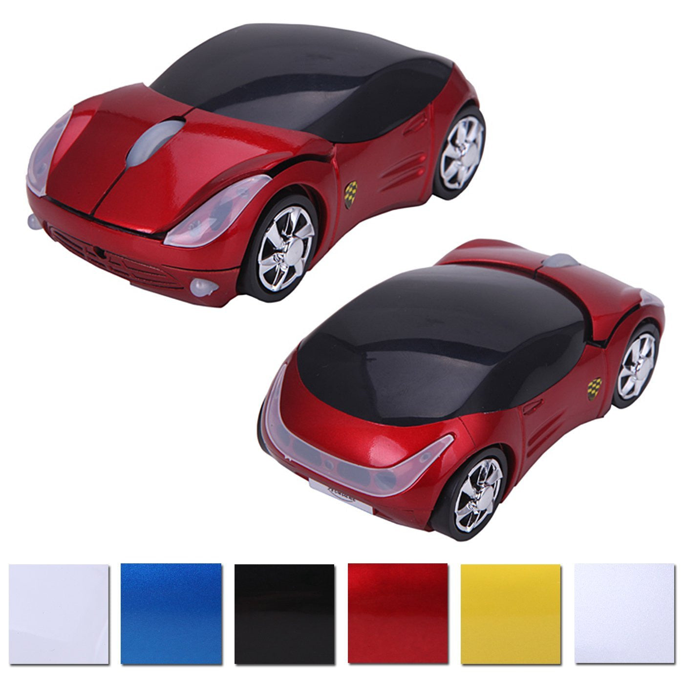 Wireless Cordless 2.4G DPI Race Auto LED Optical Car USB PC Mouse Mice for desktop laptop Red - Mice & Trackballs - Althemax - 1