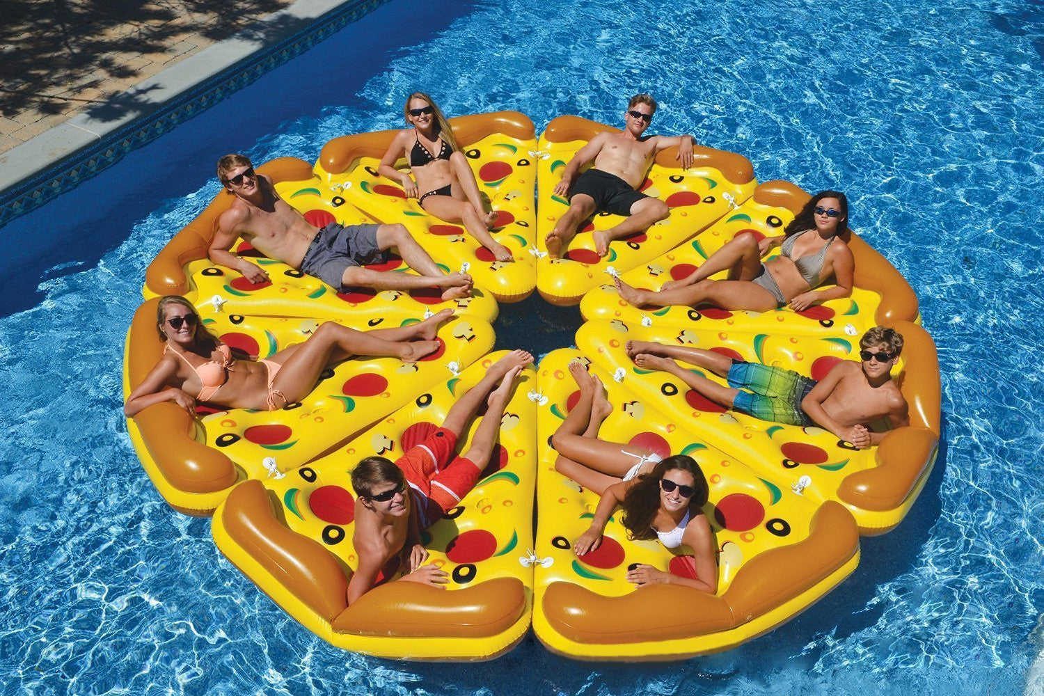 Althemax® Inflatable Pizza Slice Floating Rafts Bed For Swimming Pool Beach Toys Pizza / Pineapple - Floating Bed - Althemax - 4