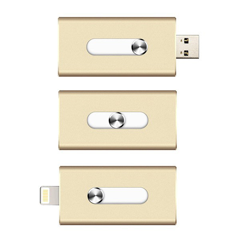 New 32GB Gold USB i-Flash Drive U Disk 8 pin Memory Stick Adapter For iPhone 5S 6S plus iPad - Cellphone Accessory - Althemax - 3