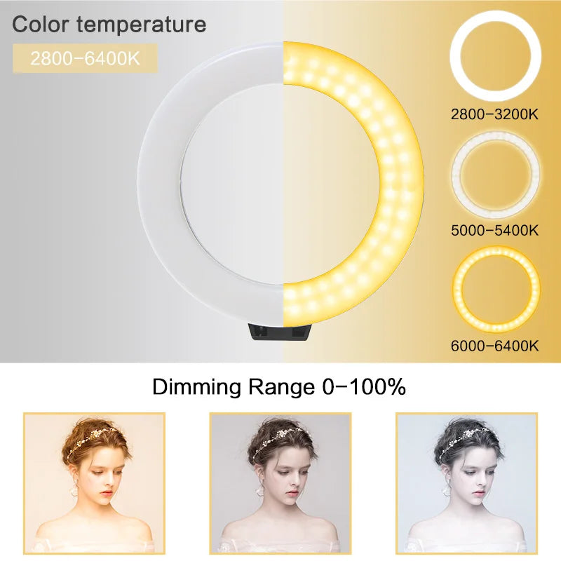 6 inch LED Photography Video Light Panel RGB Filters Lighting Photo Studio Lamp Kit For Shoot Live Streaming Ring Light Tripod