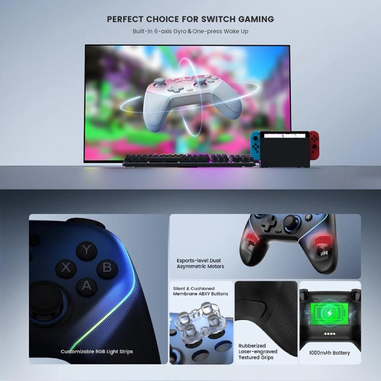 GameSir Super Nova T4 Nova Pro Tri-Mode Wireless Game Controller for PC / Steam / Switch / iOS / Android