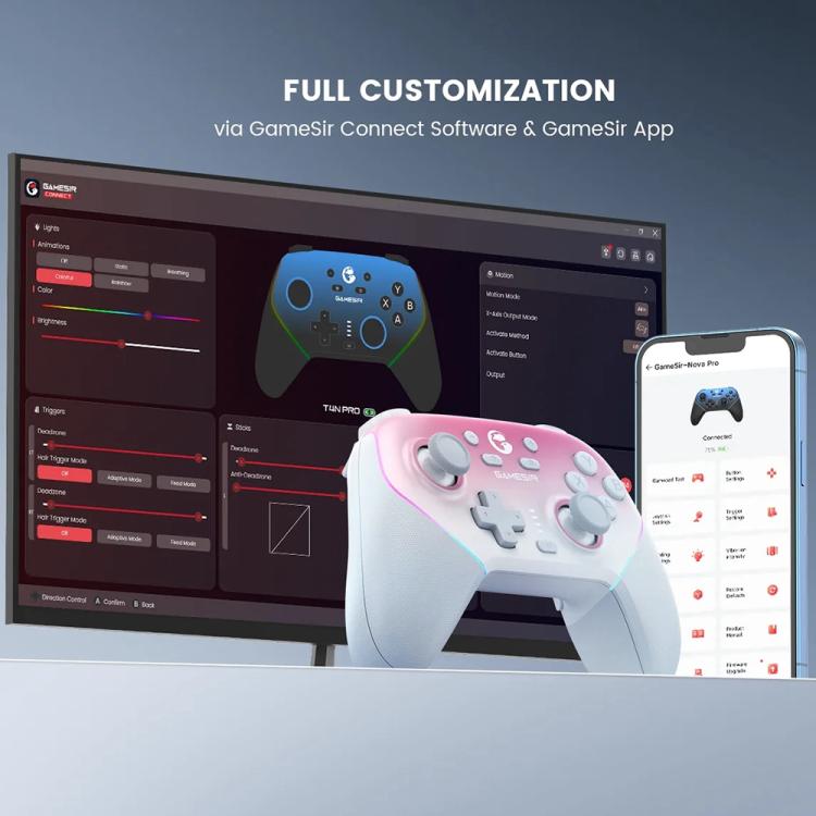 GameSir Super Nova T4 Nova Pro Tri-Mode Wireless Game Controller for PC / Steam / Switch / iOS / Android