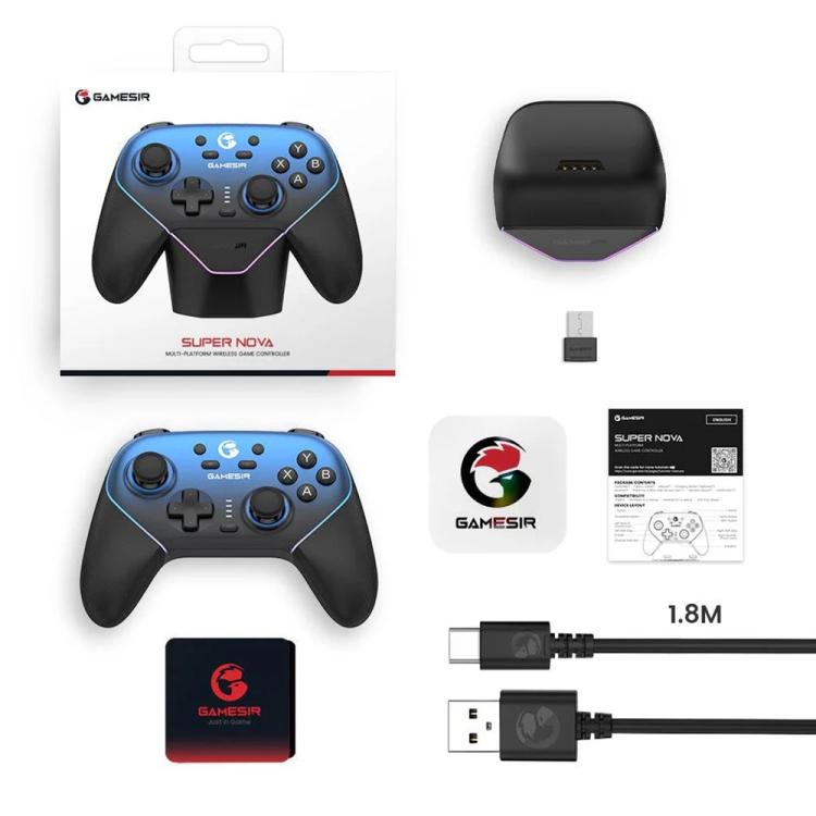 GameSir Super Nova T4 Nova Pro Tri-Mode Wireless Game Controller for PC / Steam / Switch / iOS / Android