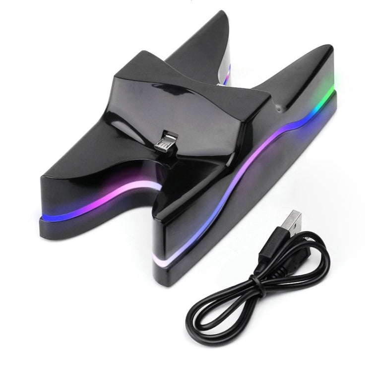 Special UFO Shape 2 x USB Charging Dock Station Stand / Controller Charging Stand for PS4 Playstation 4  with Multi Colors LED, For PS