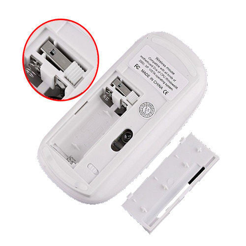 Hot Slim Mini Wireless Optical Mouse USB 2.4G 1600DPI Computer Laptop PC - White - Mice & Trackballs - Althemax - 2