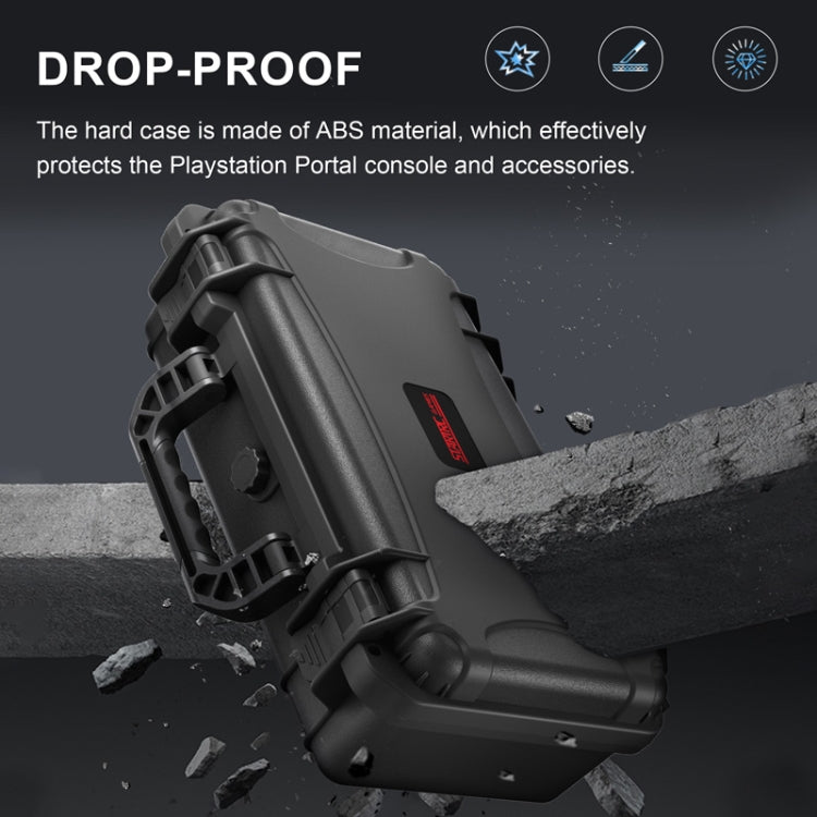 For PlayStation Portal STARTRC GAMES Console Storage Handheld IP67 Waterproof Hard Shell Bag(Black)
