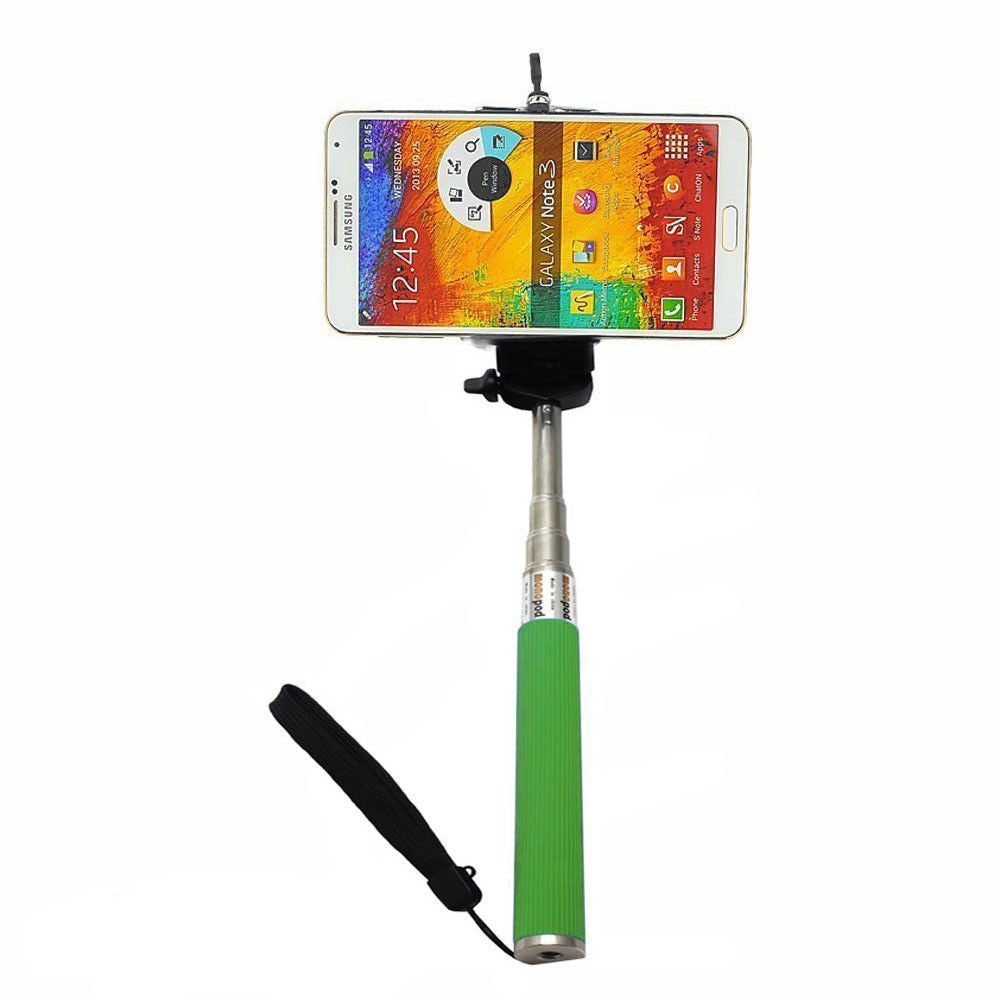 Camera Monopod Selfie Stick 1M for cellphone Apple iphone Multi Colors - Green - Selfie Stick - Althemax - 1