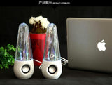 Round LED Dancing Water Music Fountain Light Computer Speaker / Iphone5S /PC /Laptop White - Computer Speakers - Althemax - 4