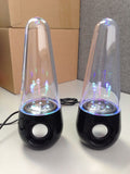 Round LED Dancing Water Music Fountain Light Computer Speaker / Iphone5S /PC /Laptop Black - Computer Speakers - Althemax - 3