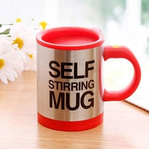 Lazy Auto Self Stir Stirring Mixing Tea Coffee Cup Mug Work Office - Red - Gift - Althemax - 1