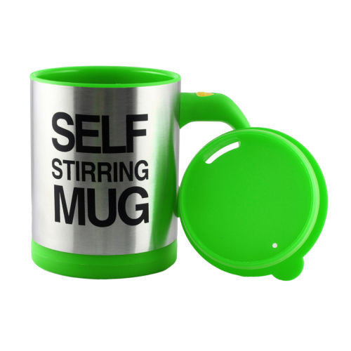 Lazy Auto Self Stir Stirring Mixing Tea Coffee Cup Mug Work Office - Green - Mug - Althemax - 1