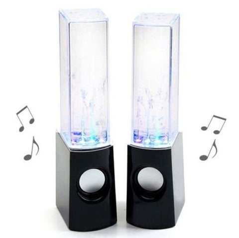 Aolyty H2OSpeakers_Black16 Colorful LED Dancing Water Fountain Light Show Sound Speaker for iPhone iPad Laptops Smartphone, Black