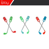 Switch Golf Club Red & Green Set of 2 for Mario Golf Nintendo Switch Joycon controller      Brand: iPlay  (Joycon Controller not included)