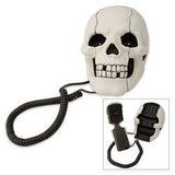 White Scary Cool Skull Skeleton Shaped Telephone Corded Phone with Blue Led Flashing Eyes Halloween Gifts - Telephone - Althemax - 2