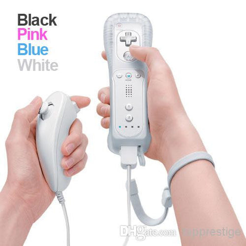 Classic Remote + Nunchuck Controller + Silicone Case for Wii / Wii Mini Multi Color  - White - Wii Accessories - Althemax - 1